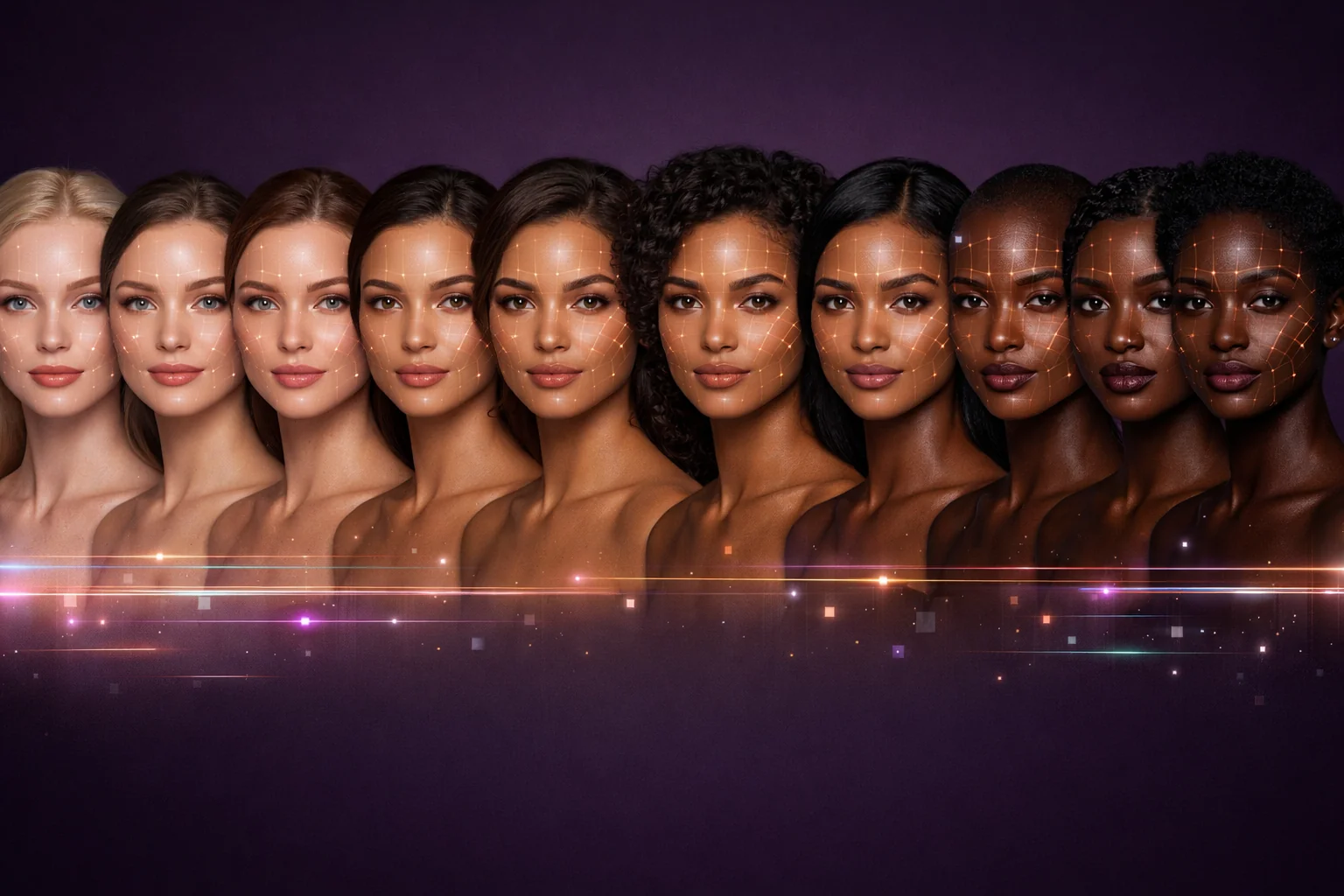 The Monk Skin Tone Scale spectrum, from fair to deep — the range GlowLog is calibrated to read fairly